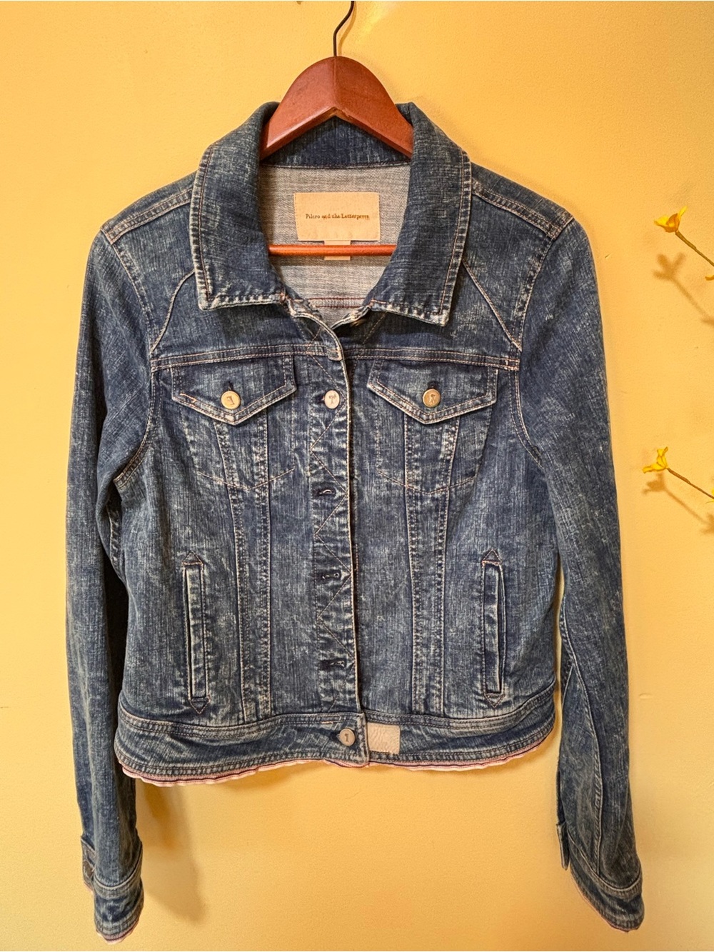 Pilcro Faded Blue Denim Trucker Jacket
